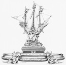 Pièce d'orfèvrerie offerte en cadeau à la duchesse de Bragance. Executée en argen par M. Froment-Meurice. ブラガンス男爵夫人への贈り物とされた銀細工 フロマン=ムリス社製