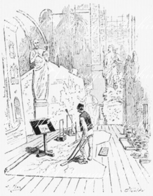 Exposition rétrospective du Travail. Un atelier de décorateur de théâre. 労働の歴史回顧展 舞台美術家のアトリエ