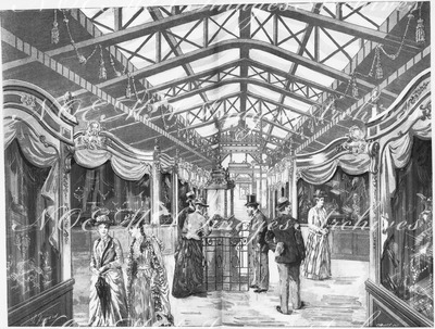 L'Exposition de Paris. - Supplément au N° 70.  L'exposition de la joaillerie et de la bijouterie dans le palais des expositions diverses. パリ万博 付録 70. 産業館内の宝飾品展示コーナー