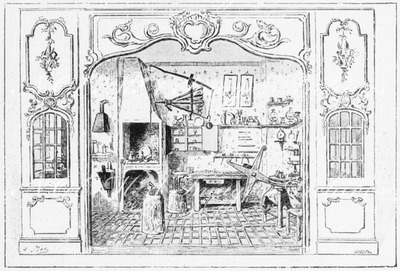 Exposition rétrospective du Travail. - Un atelier d'orfèvre au XVⅢe siècle. 労働の歴史回顧展 18世紀の金銀細工師の工房