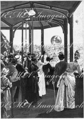 Les petits ballons de la Tour Eiffel. エッフェル塔から飛ばされる小さな風船
