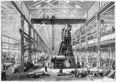 L'Exposition de Paris. - Supplément au N° 68. : Vue intérieure des ateliers de Penhoet. パリ万博 付録 68. Penhoet工場内部