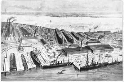 L'Exposition de Paris. - Supplément au N° 68. : Vue générale des chantiers de Penhoet. パリ万博 付録 68. Penhoetの建設現場概観