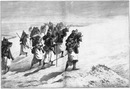 "L'Exposition de Paris. - Supplément au N° 67.  Beaux-Arts. - La marche forcée, tableau de Leon Couturier." パリ万博 付録 67. 「強行軍」 レオン・クチュリエ画
