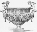 "Jardiniére en marbre et bronzes dorés, executée par la maison Barbedienne." バルブディエンヌ社製の大理石と金メッキのブロンズでできた花入れ