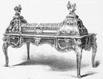 Revers du bureau exposé par la maison Dasson et Cie. ダッソン社出展の机の裏側