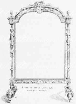 Ecran de style Louis XV. Executé par M. Beurdeley. ブルドレ社製ルイ15世様式の衝立