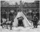 Exposition rétrospective du Travail. - Reconstitution d'un campement samoyede. 労働の歴史回顧展 サモエードのキャンプ生活