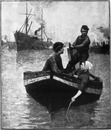 "Beaux-Arts. - Sur la tamise, tableau de M. Eug. Vail." 芸術部門 「テムズ川の上で」 Eug・ヴェイル