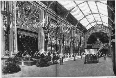 L'Exposition de Paris. - Supplément au N° 58.  Facade de l'Autriche-Hongrie dans le palais des industries diverses. パリ万博 付録 58. 産業館内のオーストリア・ハンガリー帝国のファサード