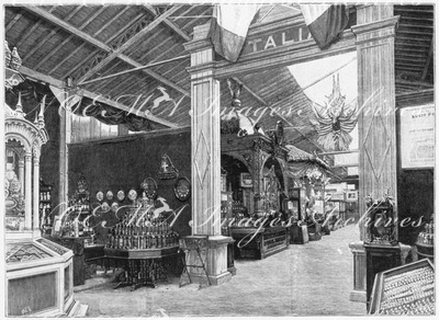 L'Exposition de l'Italie dans la Section d'Agriculture. 農業展示部門 イタリアの展示コーナー