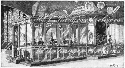 "La taillerie de diamants de la maison Coetermans Henrichs, d'Anvers." アントワープのCoetermans Henrichs社のダイアモンド加工工場展示