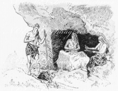 Exposition rétrospective du Travail. - Reconstituion d'une grotte de la Vézère. 労働の歴史回顧展 ヴェゼール川の洞窟の復元