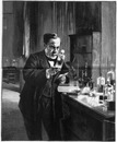 "L'Exposition de Paris. - Supplément au N° 52.  Beaux-Arts (section de la finlande). - M. Pasteur dans son laboratoire, tableau de M. Edelfelt." パリ万博 付録 52.  芸術部門フィンランド展示コーナー 「研究室のパストゥール」 エデルフェルト画