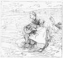 La récolte des pommes de terre. Fac-simile d'un dessin de Bastien Lepage. 「じゃがいもの収穫」 バスティアン・ルパージュの素描の複製