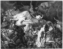 "Beaux-Arts. - Sardanapale, tableau d'Eugène Delacroix." 芸術部門  「伝説上の最後のアッシリア王 サルダナパロス」 ウージェーヌ・ドラクロワ画
