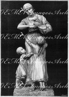 "Beaux-Arts. - Le pain, groupe d'Albert Lefeuvre." 芸術部門 「パン」 アルベール・ルフーヴル作の彫刻