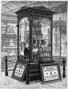 Instalations et vitrines de la Section de la Grande-Bretagne. 英国コーナーの展示品とショーウインドー