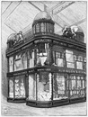 Instalations et vitrines de la Section de la Grande-Bretagne. 英国コーナーの展示品とショーウインドー