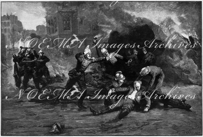 "L'Exposition de Paris. - Supplément au N° 48.  Beaux-Arts. - Mort au champ d'honneur, tableau de M. Renard." パリ万博 付録 48.  「戦死」 ルナール画