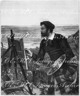 "Beaux-Arts. - Portrait du peintre Ulysse Butin, tableau de Duez." 芸術部門 「画家ユリス・ビュタンの肖像」 デュエ画
