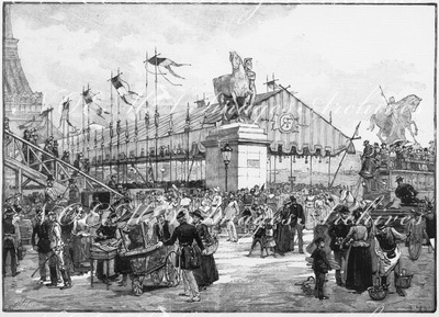 "Les Marchands devant le pont d'Iéna, un Dimanche." ある日曜日のイエナ橋前のもの売りたち
