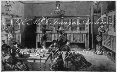 Le pavillon des téléphones : Fig. 6. - Bureau central téléphonique à Paris. 電話館 図6. パリの中央電話局