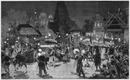 L'Exposition de Paris. - Supplément au N° 41.  Une fête de nuit à l'exposition coloniale de l'esplanade des Invalides. - Le défilé du cortège. パリ万博 付録 41. アンヴァリッド会場の植民地展示場での夜の催し 随行団の行進