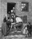 "Beaux-Arts. - Le paysan blesse, tableau de M. Brouillet." 芸術部門 「怪我をした農夫」 ブリュイエ画