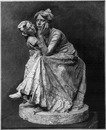 "Beaux-Arts (section italienne). - La veuve, groupe de Ernest Bazzao." 芸術部門イタリア・コーナー 「寡婦」 エルネスト・バザオ作彫刻