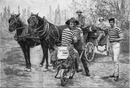 De Vienne à Paris en fiacre et en brouette. ウィーンからパリまで辻馬車または手押し車で