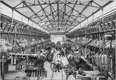 Ateliers d'artillerie de l'Usine du Creusot. クルーゾ工場の大砲の作業部門