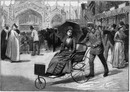 "Au Champ de Mars : Entre quatre et cinq, promenade en fauteuil roulant." シャン・ド・マルス会場 4と5の間 車椅子で散策