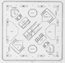 Plan de la deuxième plate-forme de la Tour Eiffel. エッフェル塔3階プラットフォームの図面