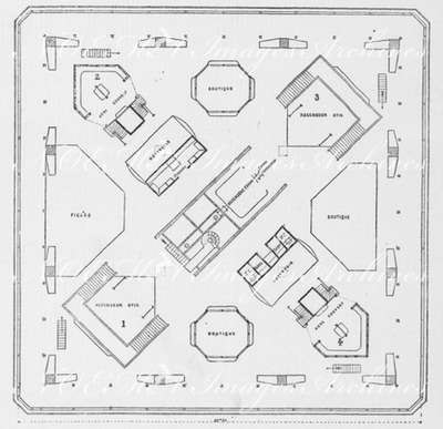 Plan de la deuxième plate-forme de la Tour Eiffel. エッフェル塔3階プラットフォームの図面