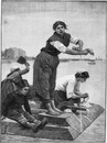 "Beaux-Arts. - Le lavoir de la houle, tableau de M. Eug. Feyen." 芸術部門 「海の共同洗濯場」、Eug・フェイアン画