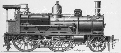 Les locomotives compound : Fig. 6. - Locomotive compound du Chemin de fer du Nord (elevation) 複式蒸気機関車 図6. 北部鉄道式複式蒸気機関車（立面図）