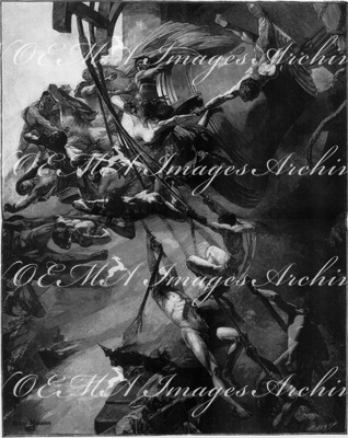 "L'Exposition de Paris. - Supplément au N°26. Les Beaux-Arts. Les voix du tocsin, tableau de M. Maignan." パリ万博 付録 26. 芸術部門 「警鐘」、メニャン画