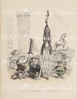 グランヴィル Grandville - 《背高人と背低人》 Les grands et les petits
