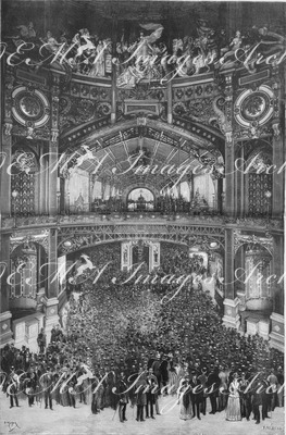 L'Exposition de Paris. - Supplément au N°22. Vue intériere du dome central du palais des industries diverses. パリ万博 付録 22. 産業館中央ドーム内の様子