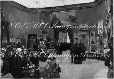 L'Exposition de Paris. - Supplément au N°21. : Un des salons de la section espagnole de l'exposition des Beaux-Arts. パリ万博 付録 21. 芸術館スペイン・コーナーの一室