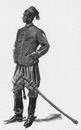 Les Troupes coloniales a l'Exposition universelle. : Samba'Daye. - Marecahl des logis de spahis sénégalais. 植民地の兵隊 サンバ=ダイユ、セネガルの原住民騎兵伍長