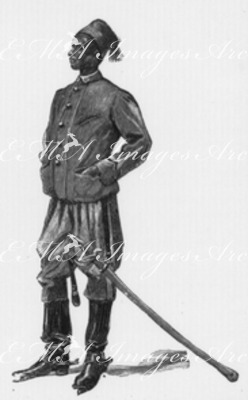 Les Troupes coloniales a l'Exposition universelle. : Samba'Daye. - Marecahl des logis de spahis sénégalais. 植民地の兵隊 サンバ=ダイユ、セネガルの原住民騎兵伍長