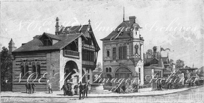 "L'Histoire de l'habitation humaine. - Maisons Romane, Gothique, Renaissance et Russe." 人類の住居の歴史展示場 ロマネスク様式の家、ゴシック様式の家、ルネッサンス様式の家、ロシアの家