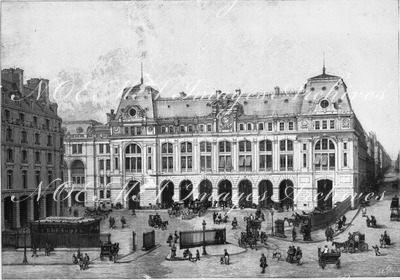 La nouvelle gare Saint-Lazare. - Facade sur la place du Havre. 新しいサン=ラザール駅 ル・アーヴル広場に面したファサード