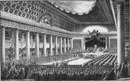 Séance solennelle d'ouverture des Etats généraux. - (Gravure empruntée aux Tableaux de la Révolution française.) 三部会の荘厳な開会式 (フランス革命図より)