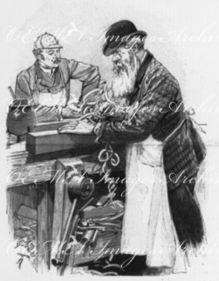 Les travaux de l'exposition universelle. : Menuisiers anglais. 建設現場 イギリスの大工たち