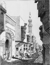 L'Exposition universelle : Une rue au Caire. Edifie au Champ de Mars sous la direction de M. Delort de Gléon. ドロール・ド・グレオンの指揮の下に建立されたカイロ通り
