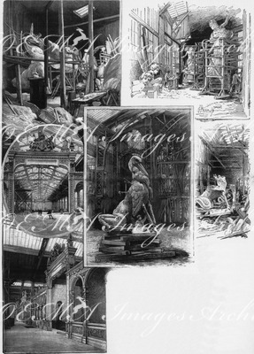 "Les travaux de l'exposition universelle. 建設現場