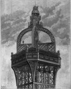 Le campanile et le phare de la tour Eiffel. エッフェル塔の先端の鐘楼と灯台